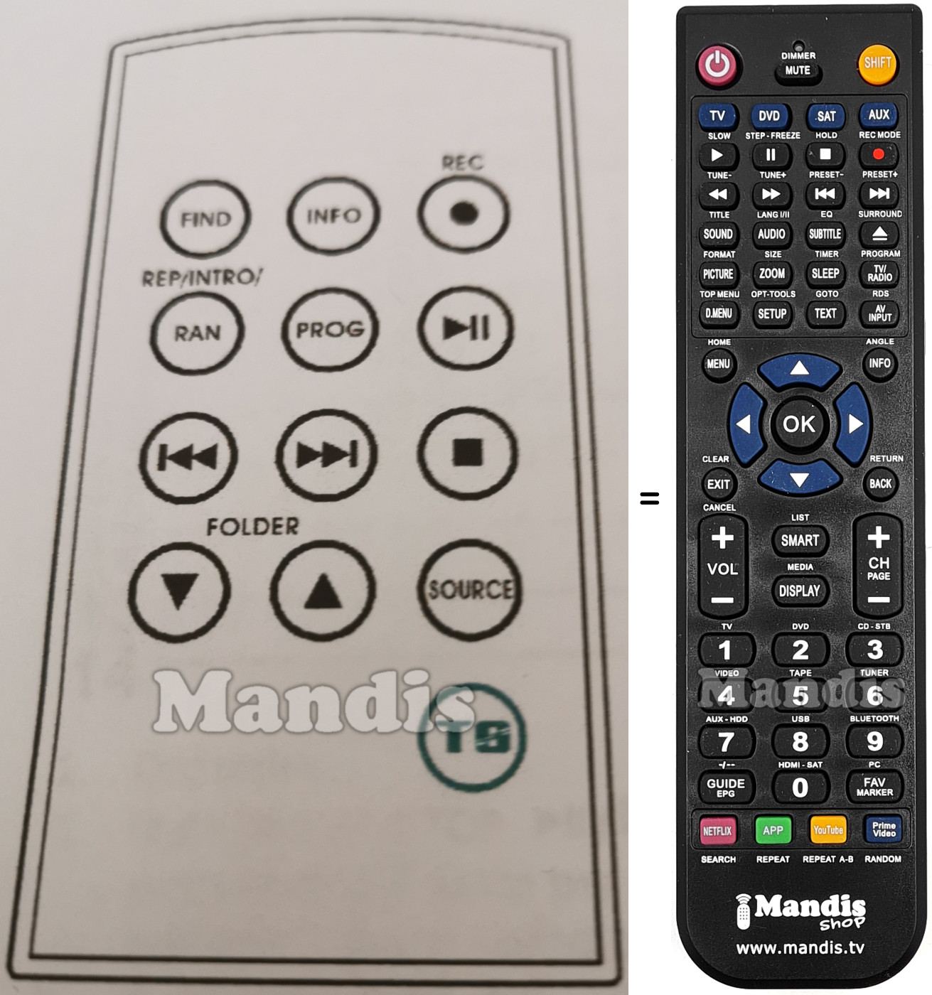 Mando a distancia equivalente CAT GDR 334