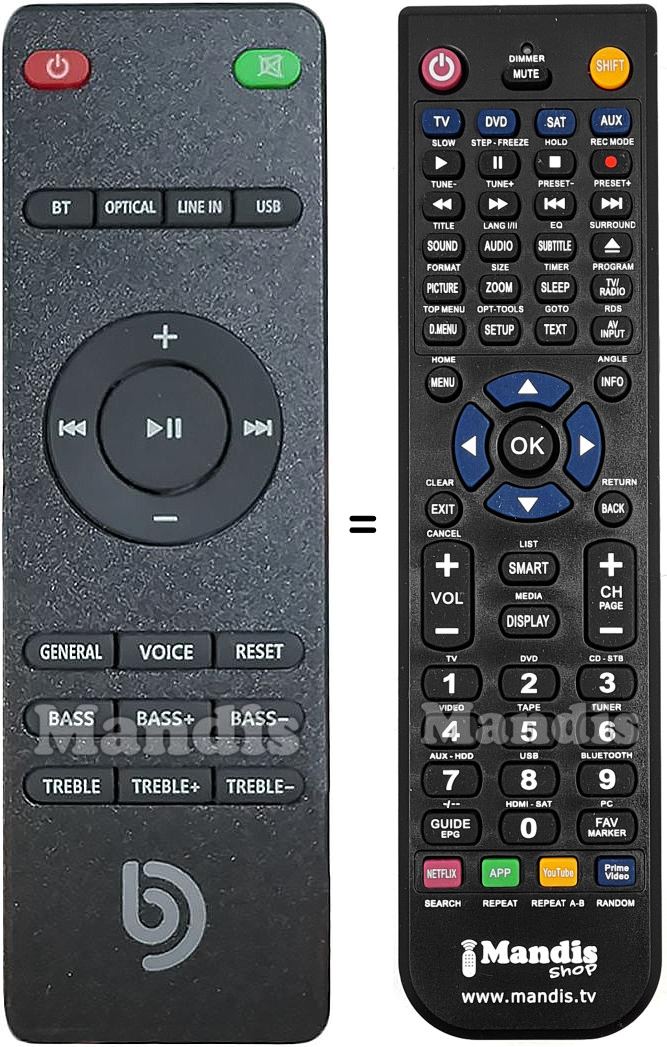 Comandament a dist&agrave;ncia equivalent bomaker Odine I