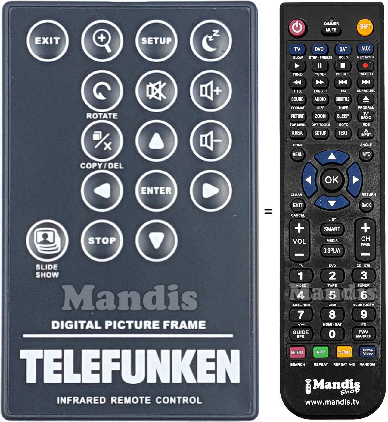 Replacement remote control Telefunken DPF9321