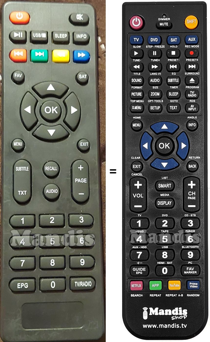 Mando a distancia equivalente Géant Electronics GN-M4 MINI