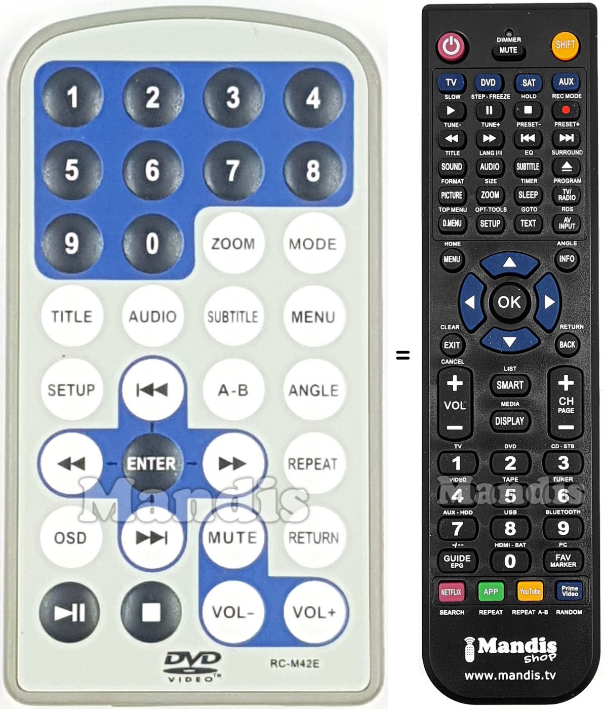 Replacement remote control RC-M42E