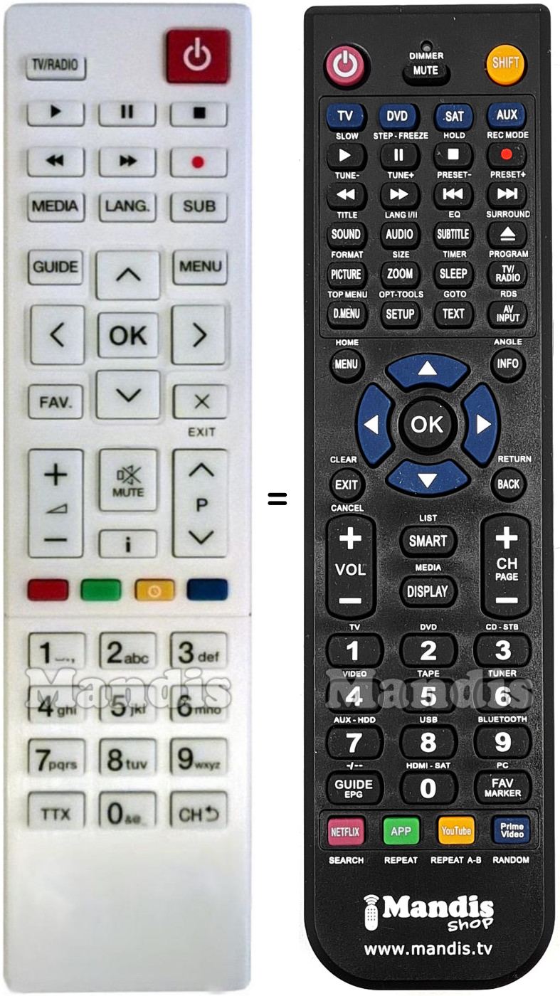 Replacement remote control BSK TSHD 1016