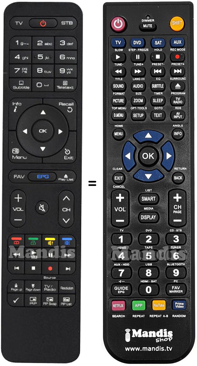 Replacement remote control Polsat SX6