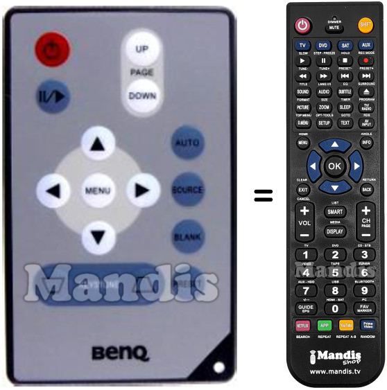 Replacement remote control Benq PB 6240