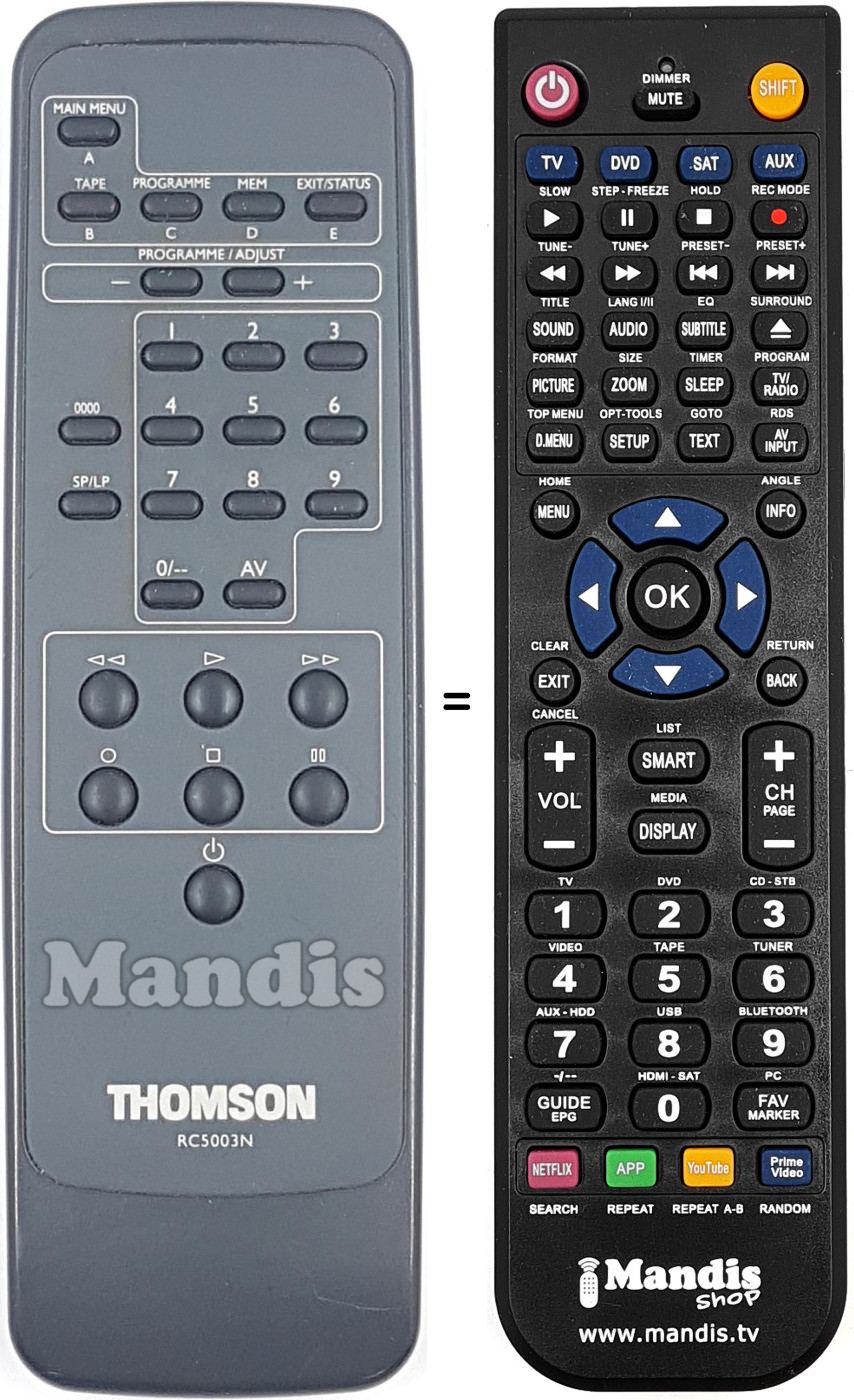 Replacement remote control RC5003N