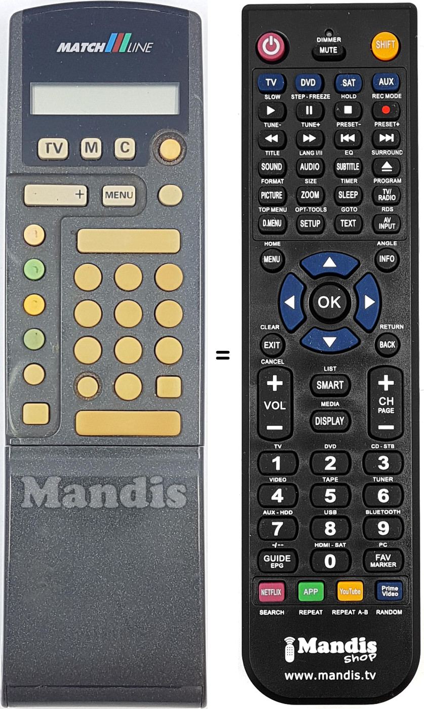 Mando a distancia equivalente RC710101