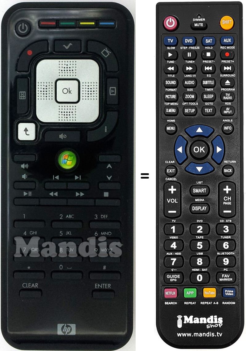 Replacement remote control RC2234304-01B