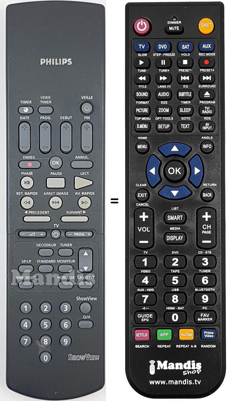 Mando a distancia equivalente RT740-144