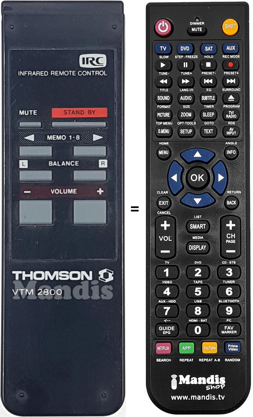 Replacement remote control VTM2800