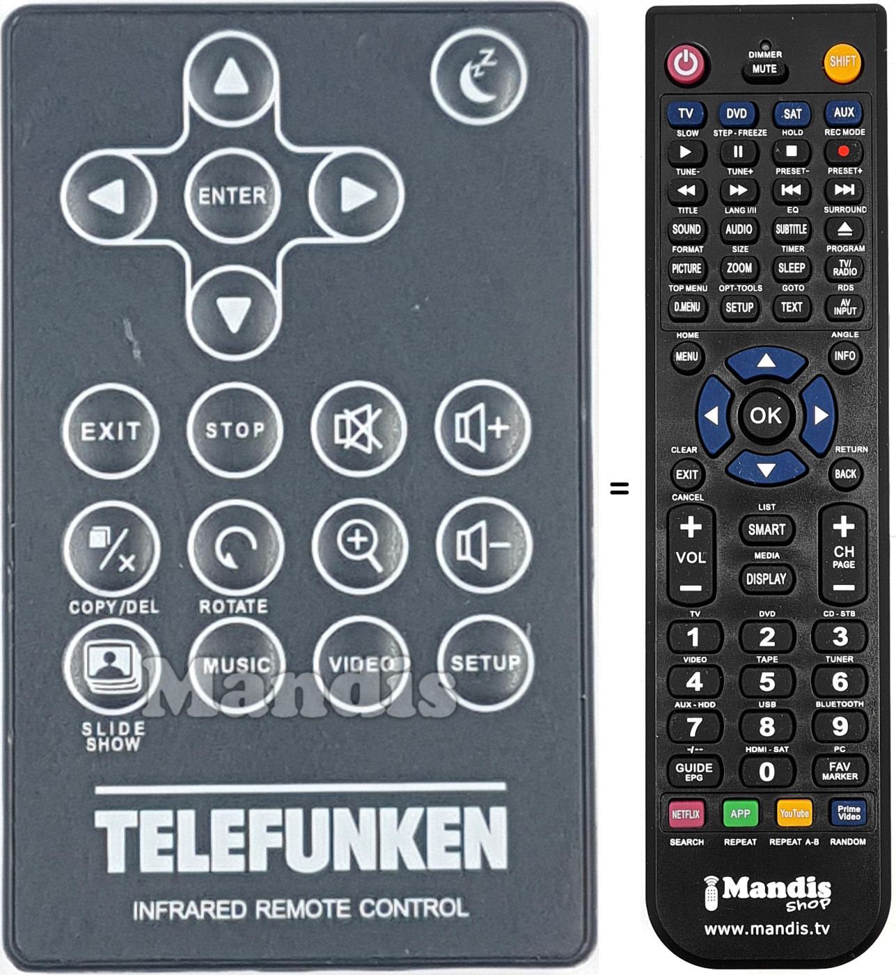 Replacement remote control Telefunken DPF10333