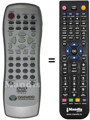 Mando a distancia equivalente Daewoo REMCON799