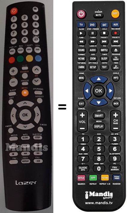 Replacement remote control LEDDTV1526H