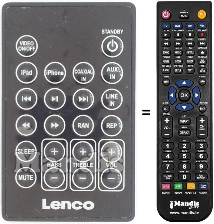 Replacement remote control Lenco003