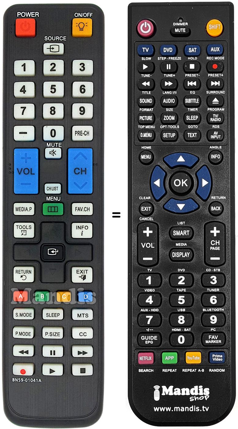 Mando a distancia equivalente BN59-01041A