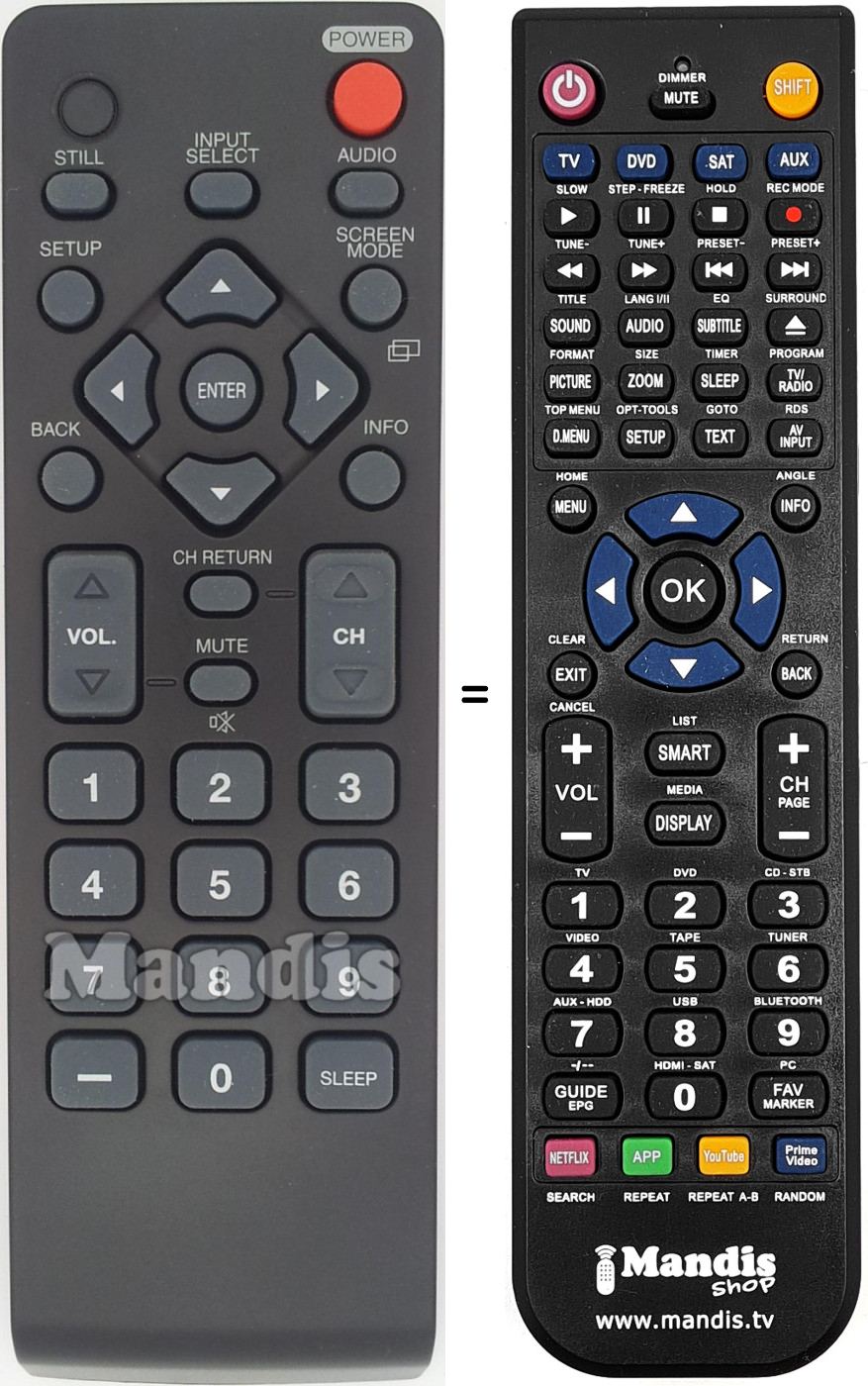 Replacement remote control NH000UD