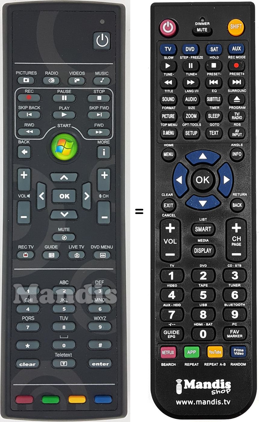 Comandament a dist&agrave;ncia equivalent RC-118