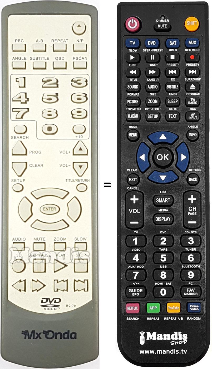 Comandament a dist&agrave;ncia equivalent RC-79