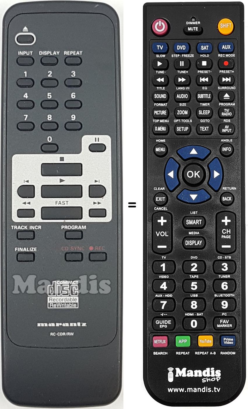 Mando a distancia equivalente RC792502