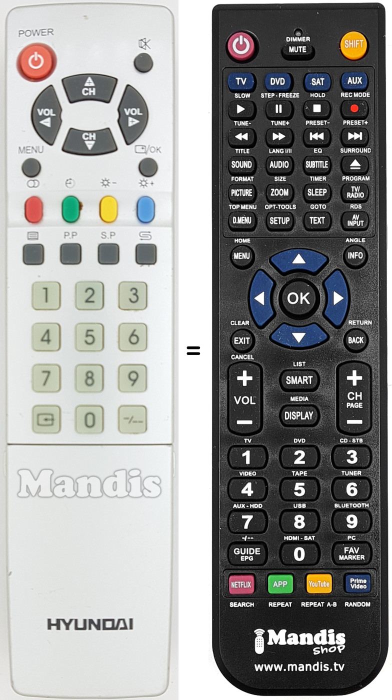 Replacement remote control RC-U07-RE