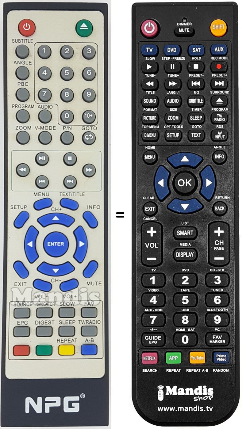 Mando a distancia equivalente REMCON1644