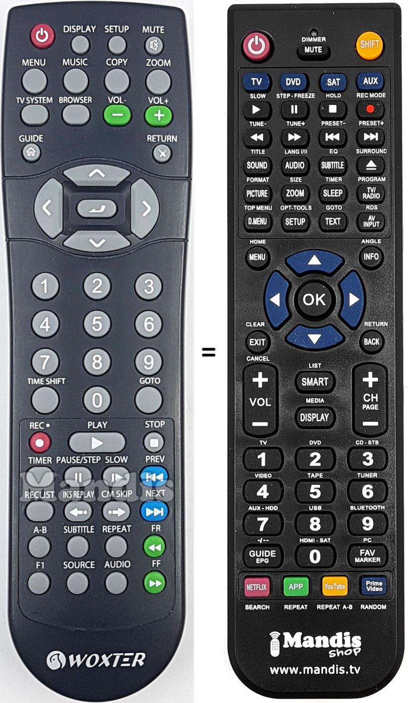 Mando a distancia equivalente REMCON1737
