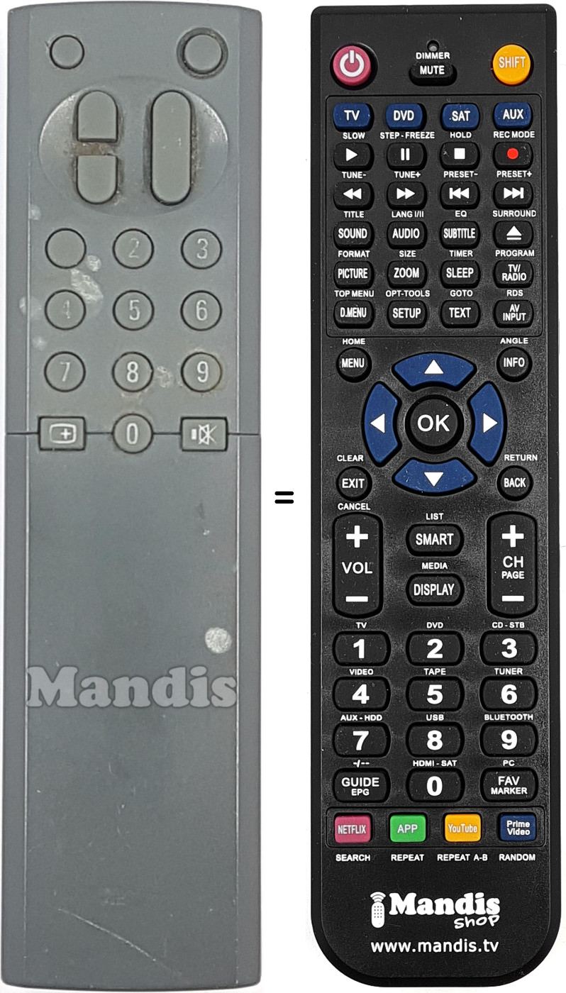 Mando a distancia equivalente RC9076-00G
