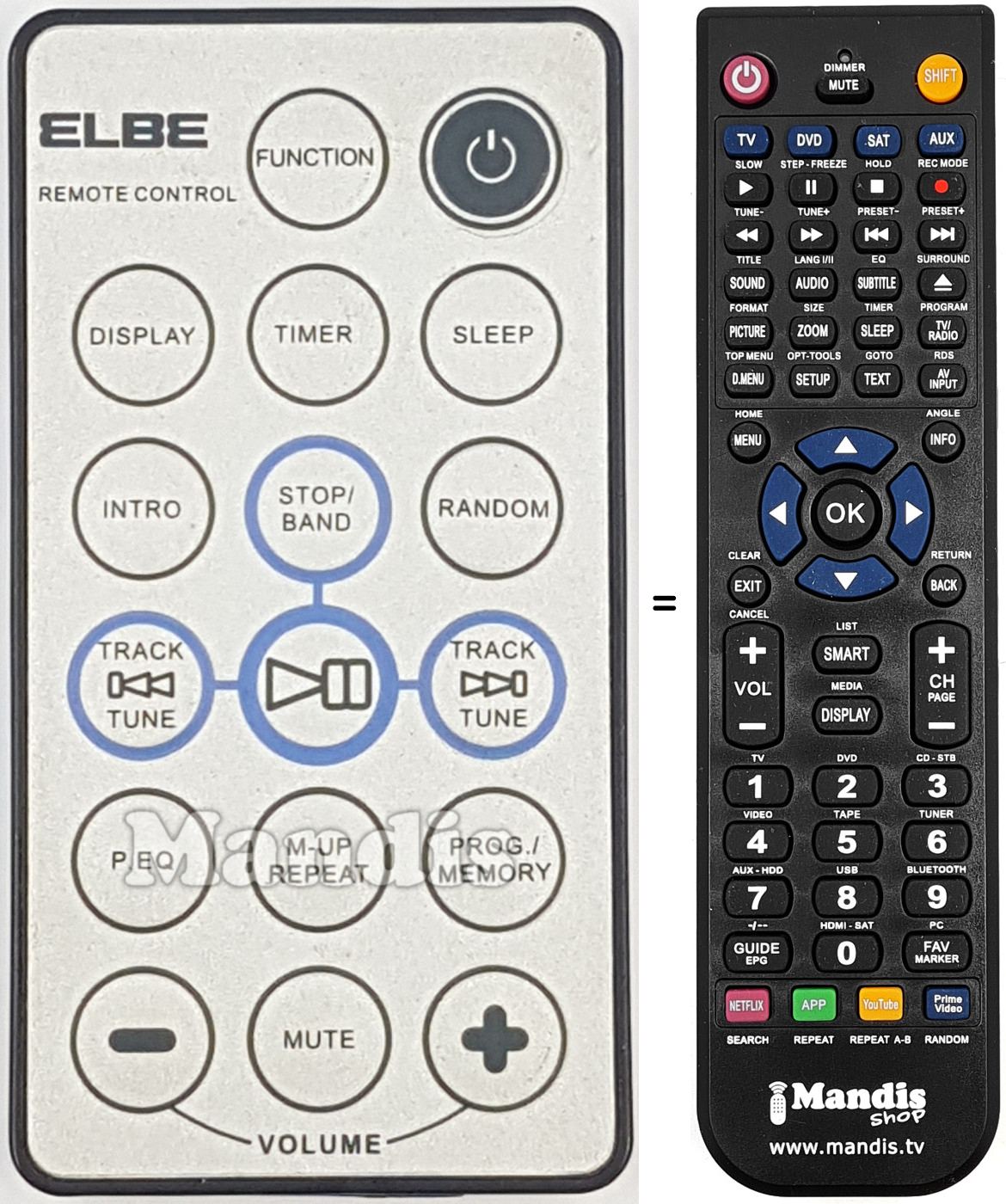 Mando a distancia equivalente REMCON2066