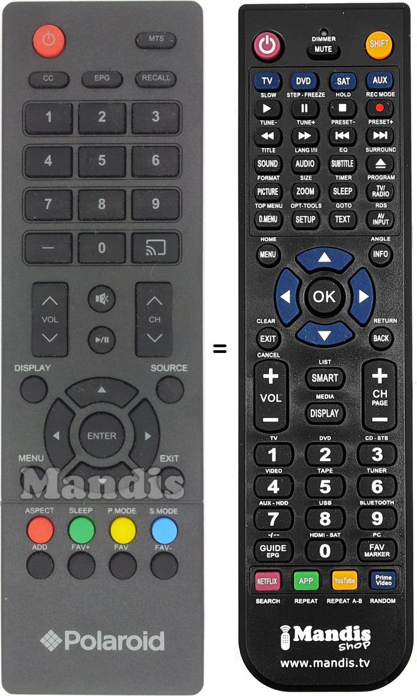 Mando a distancia equivalente REMCON486