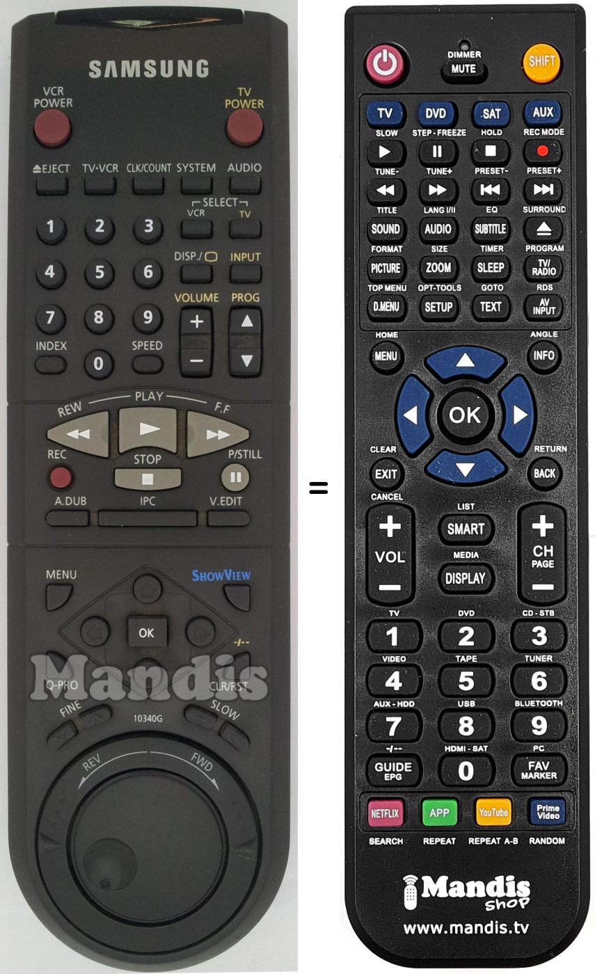 Mando a distancia equivalente 10340G