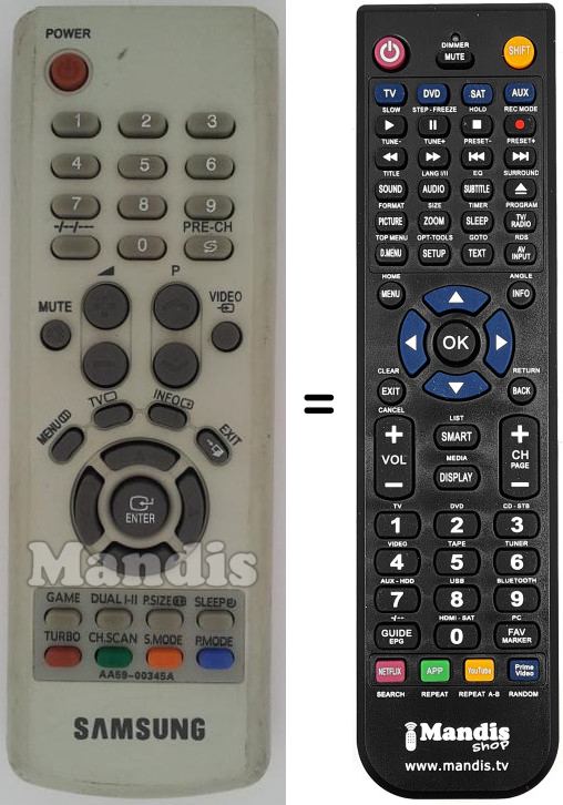 Mando a distancia equivalente AA59-00345A