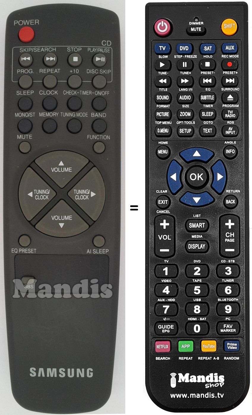 Mando a distancia equivalente AH59-10080E