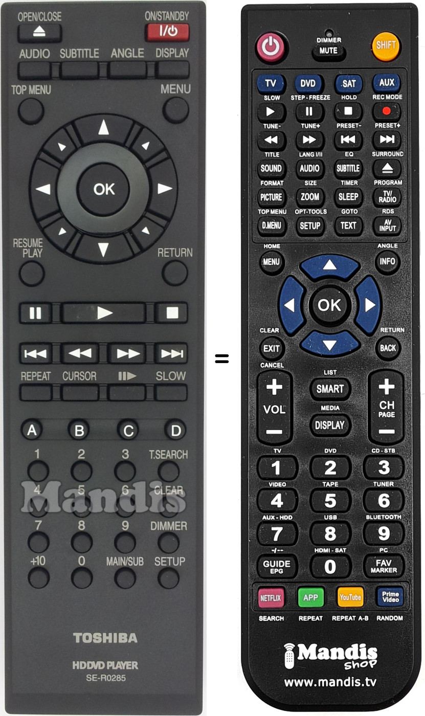 Mando a distancia equivalente SE-R0285