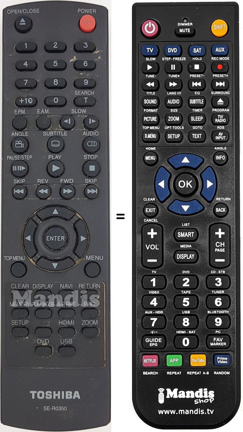 Mando a distancia equivalente SE-R0350