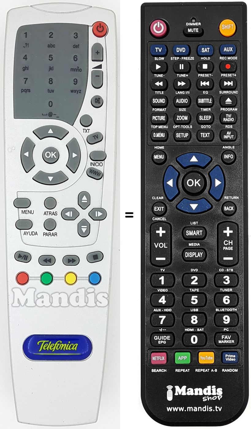 Mando a distancia equivalente SWP-D3956W-KR4