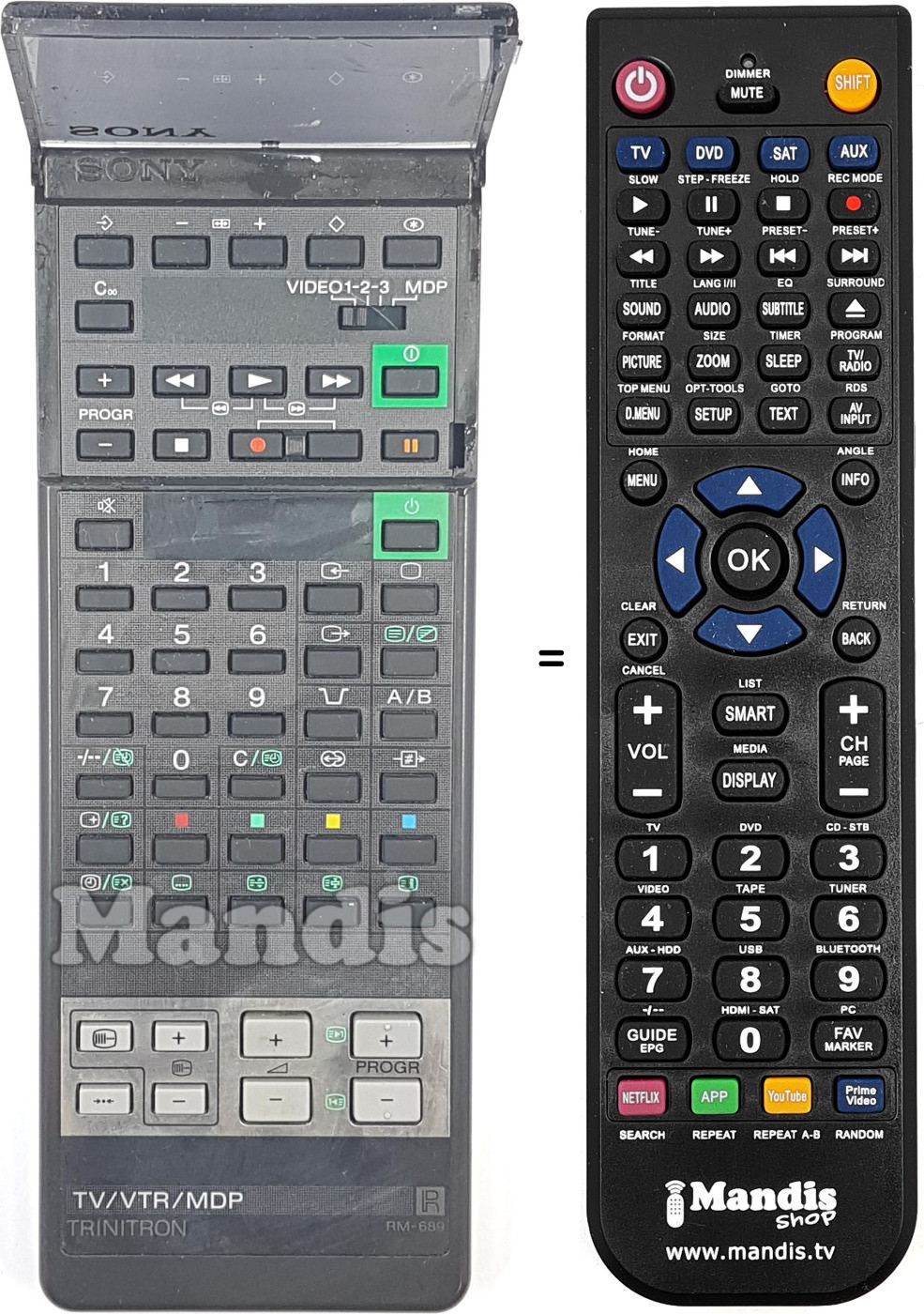 Mando a distancia equivalente A1673001A