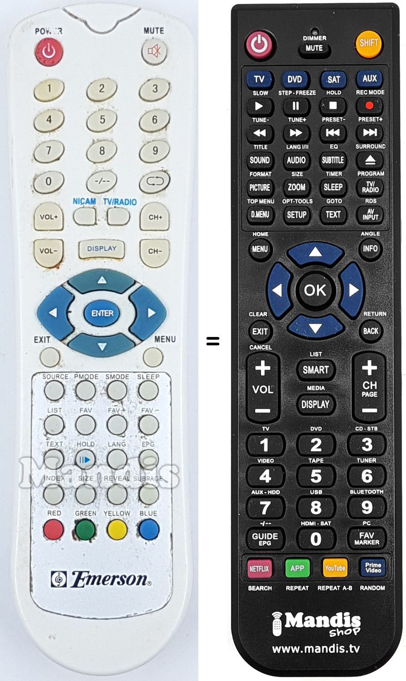 Mando a distancia equivalente Emerson EM-LTC15