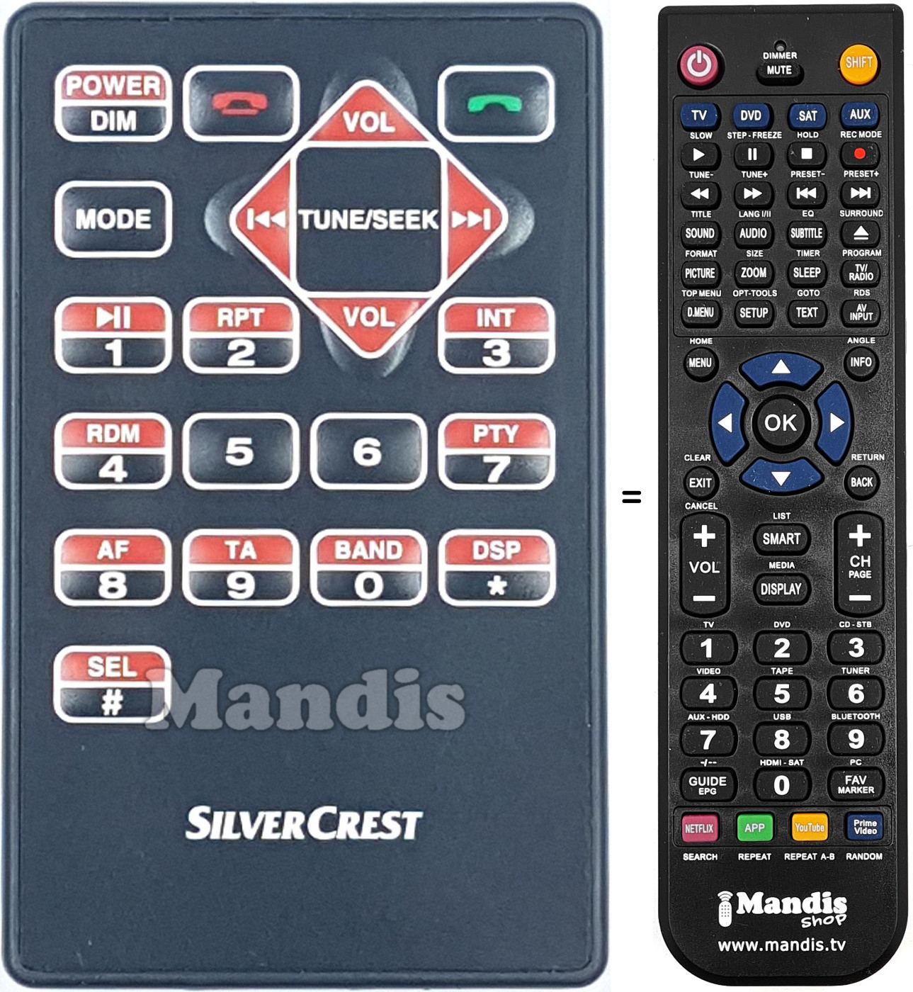 Replacement remote control KH2377 Replacement remote control KH2377