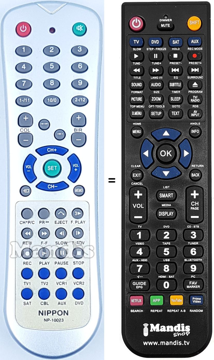 Mando a distancia equivalente NP-10023