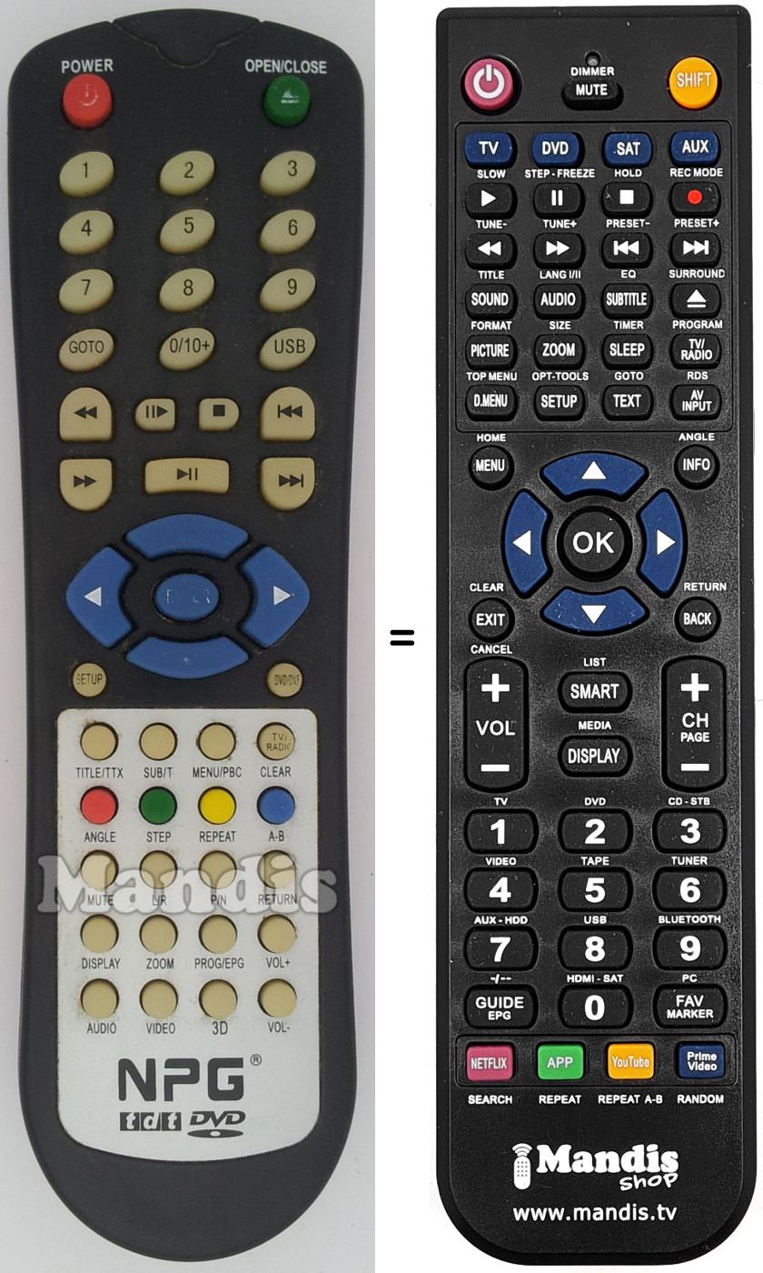 Mando a distancia equivalente NPG009