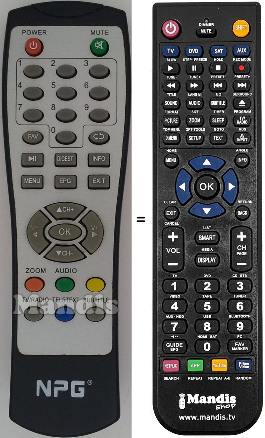 Mando a distancia equivalente NPG010