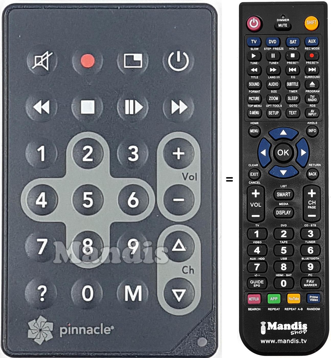 Mando a distancia equivalente PINNA001
