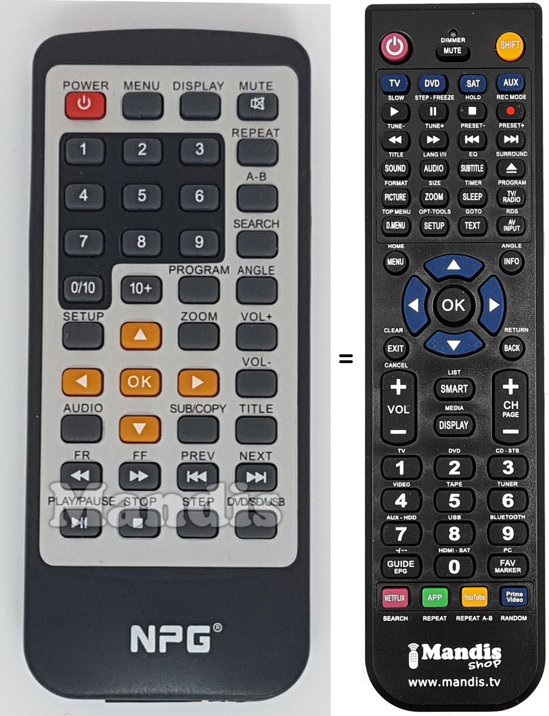 Mando a distancia equivalente REMCON1524