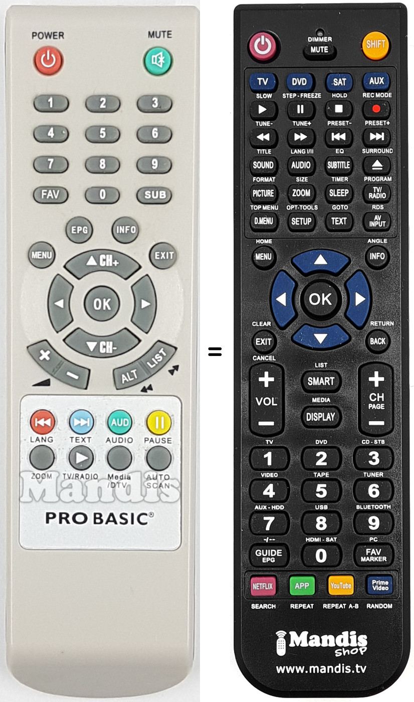 Mando a distancia equivalente REMCON1678