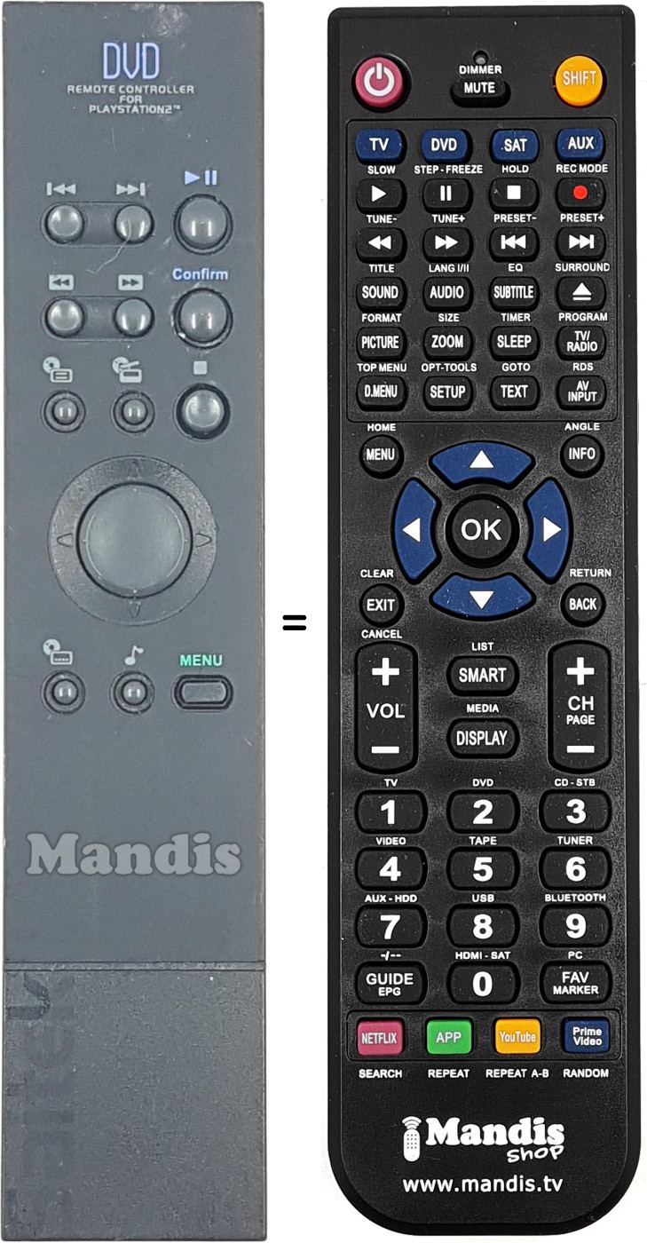 Mando a distancia equivalente REMCON1775