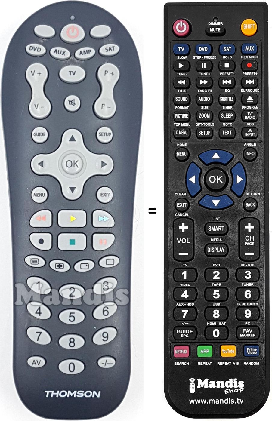 Replacement remote control REMCON1845