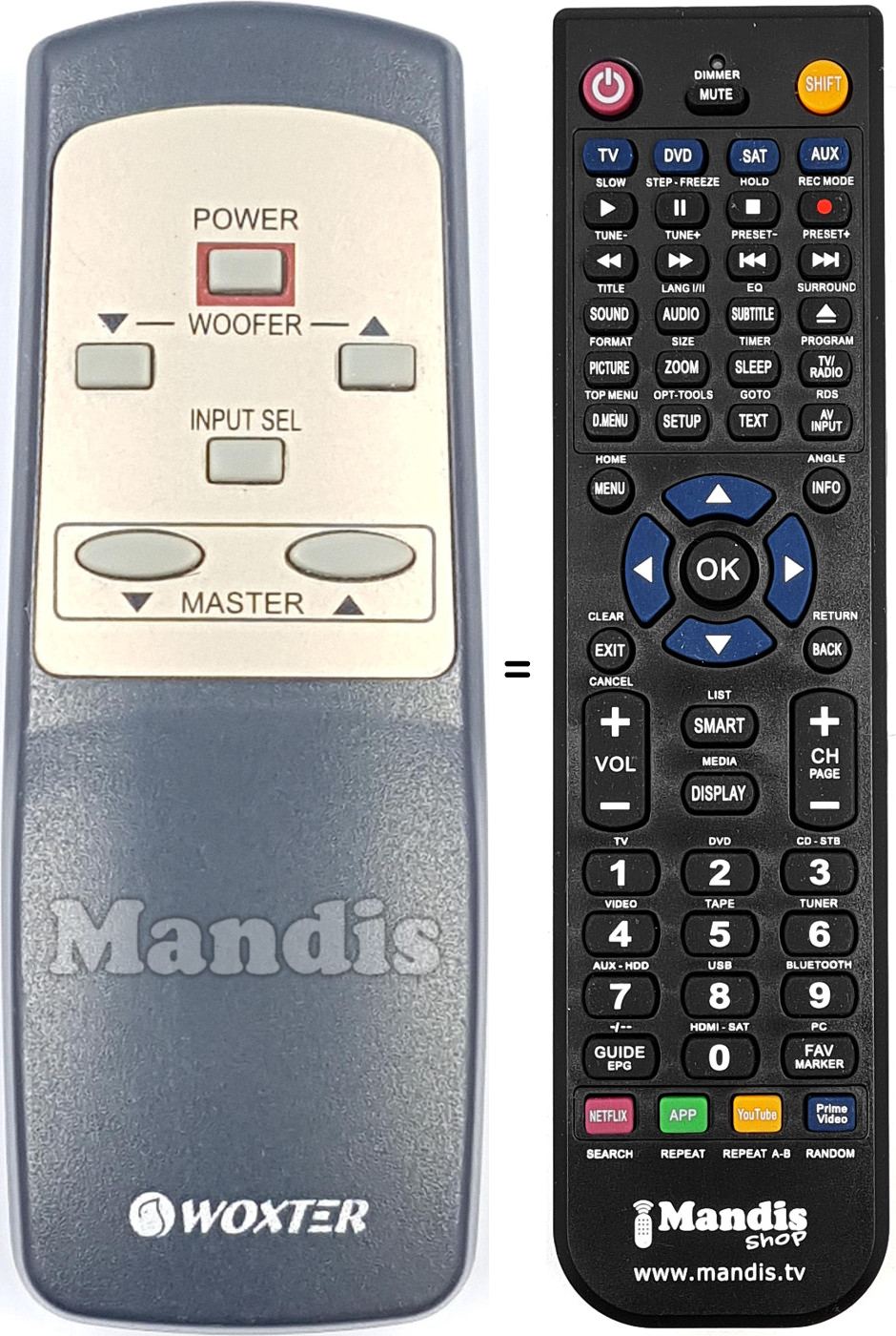 Mando a distancia equivalente REMCON2032