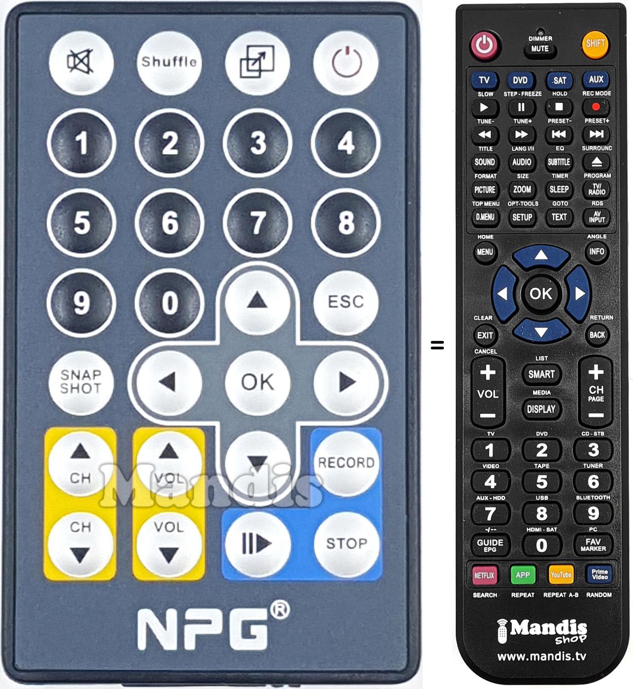 Mando a distancia equivalente REMCON2051