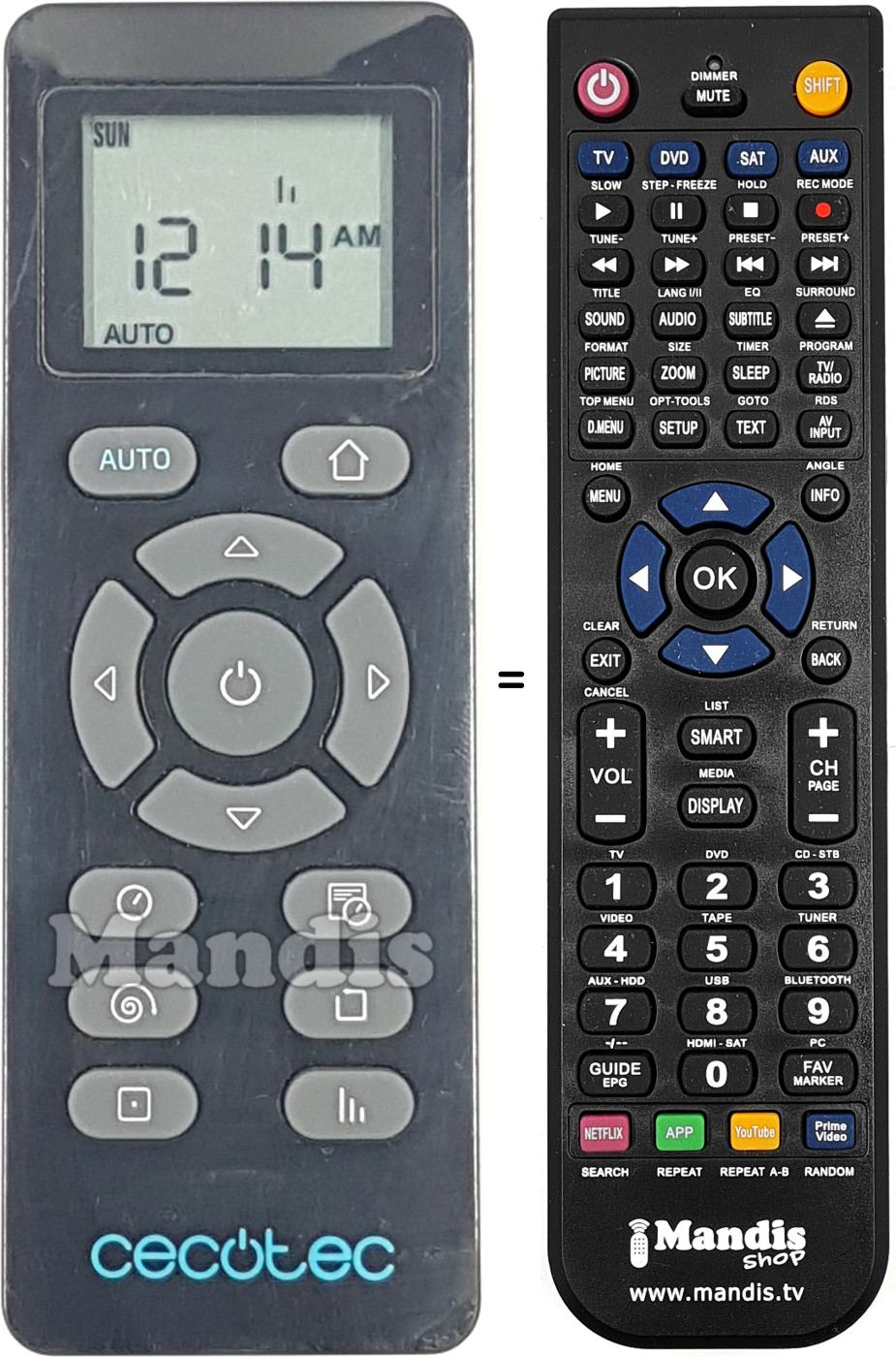 Mando a distancia equivalente REMCON2074
