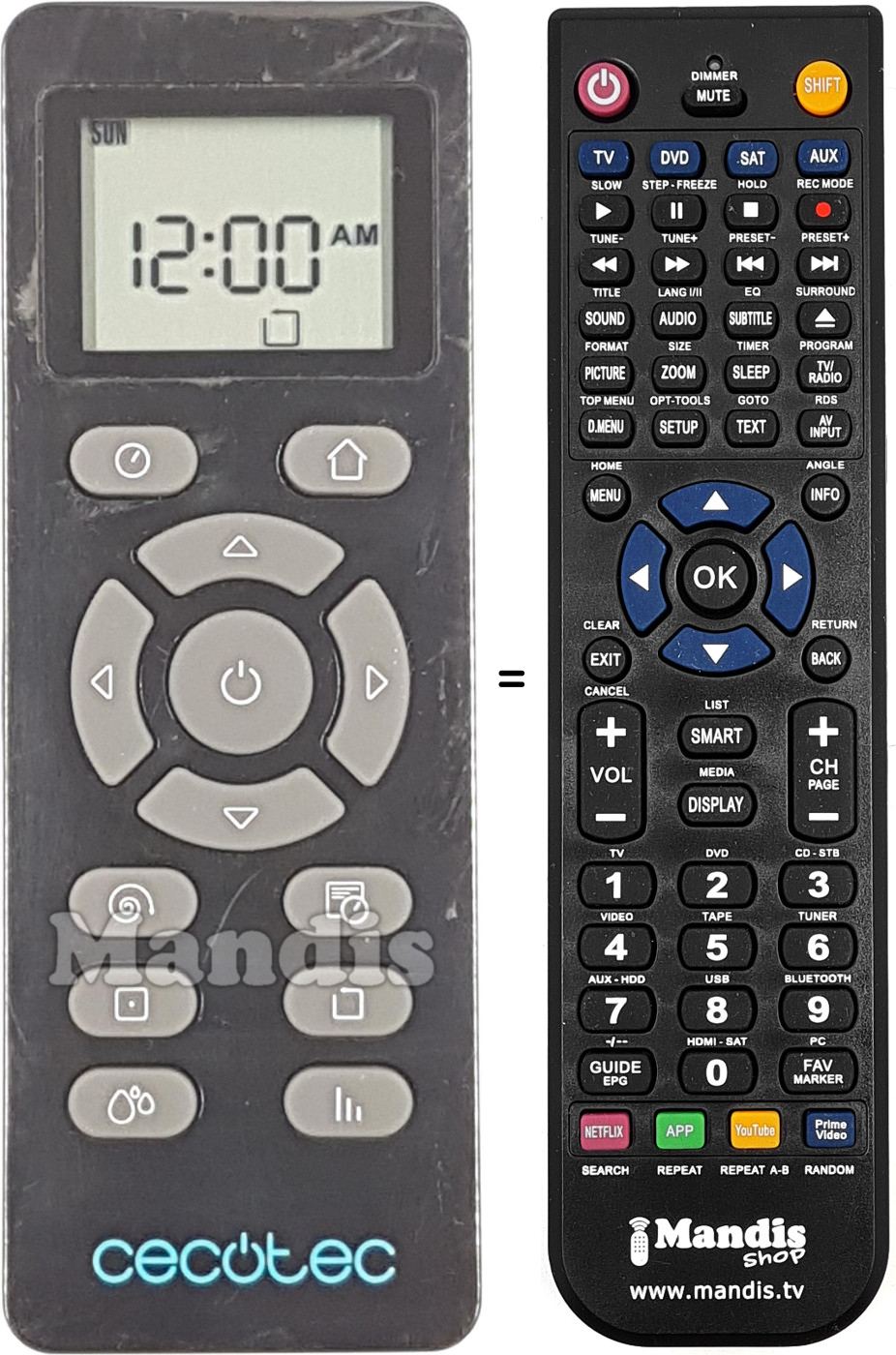 Mando a distancia equivalente REMCON2128