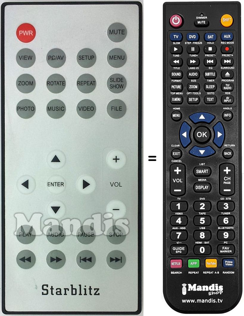Mando a distancia equivalente STAR001